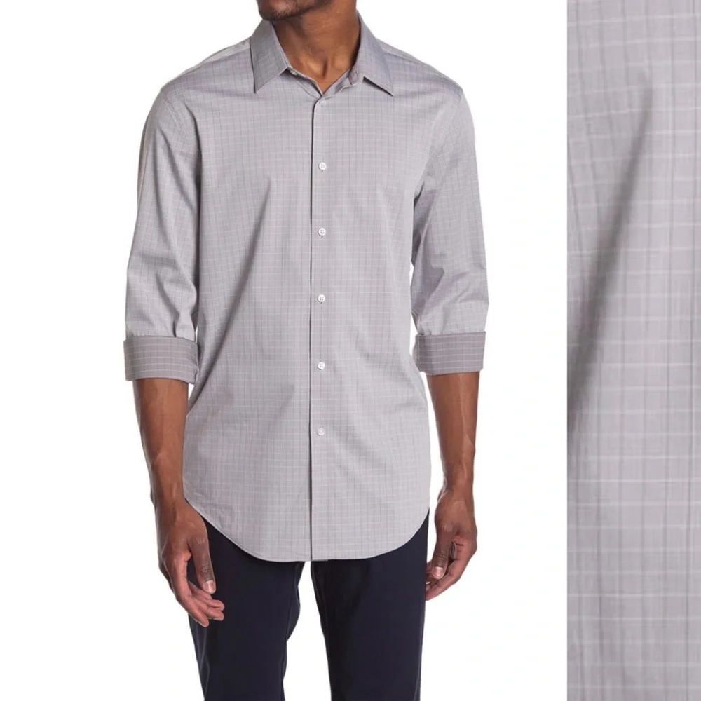 Calvin Klein Slim Fit Dress Shirt Stretch in Grey Size 16.5 (34/35) NWT - Picture 3 of 11